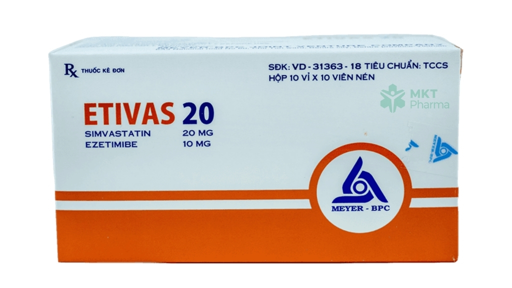 Etivas 20 hỗ trợ giảm tình trạng mỡ trong máu
